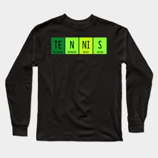 Tennis Chemistry Periodic Table Element Science Pun Long Sleeve T-Shirt